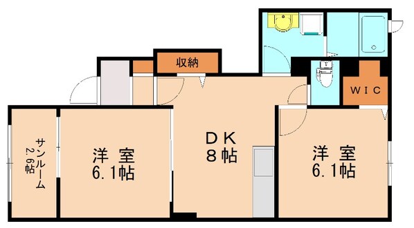 新飯塚駅 徒歩21分 1階の物件間取画像